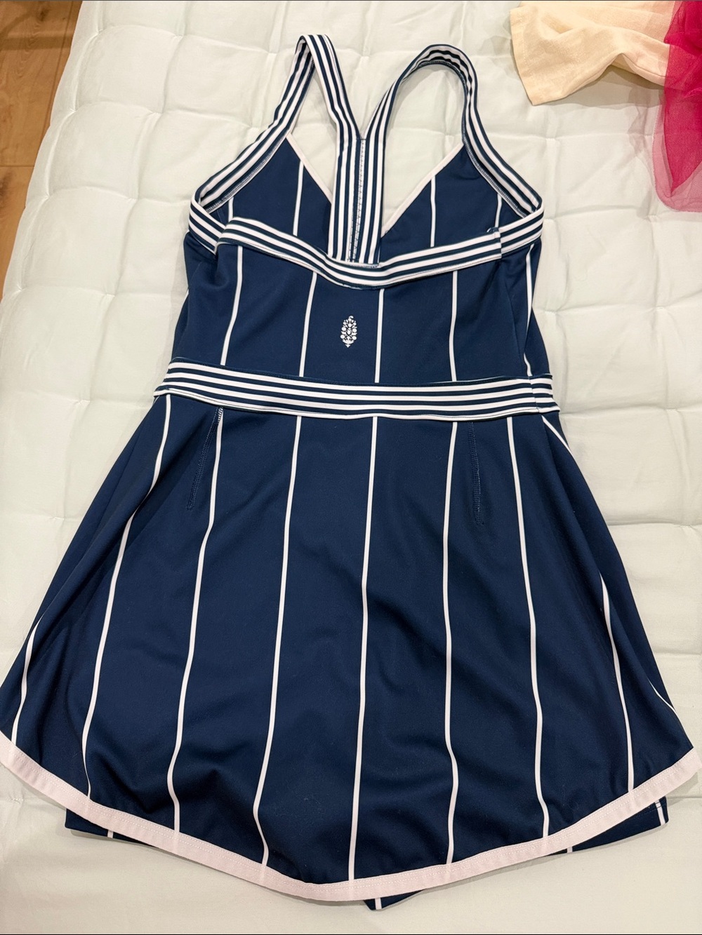 FP Movement by Free People Navy Blue & White Striped Athletic Dress - Picture 2 of 3